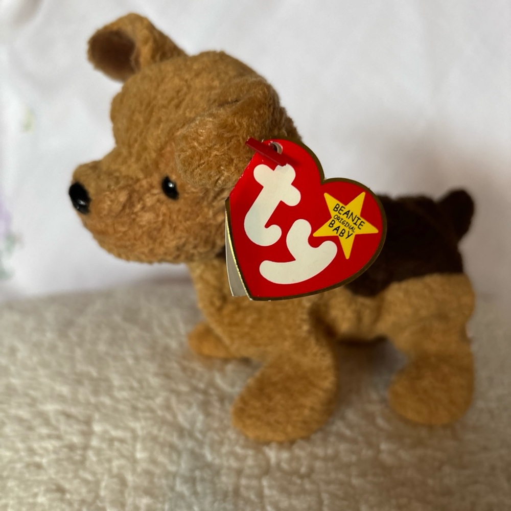 TY Beanie Baby "TUFFY" Brown Terrier VTG Childhood cuddles Y2K Memories Dog Love